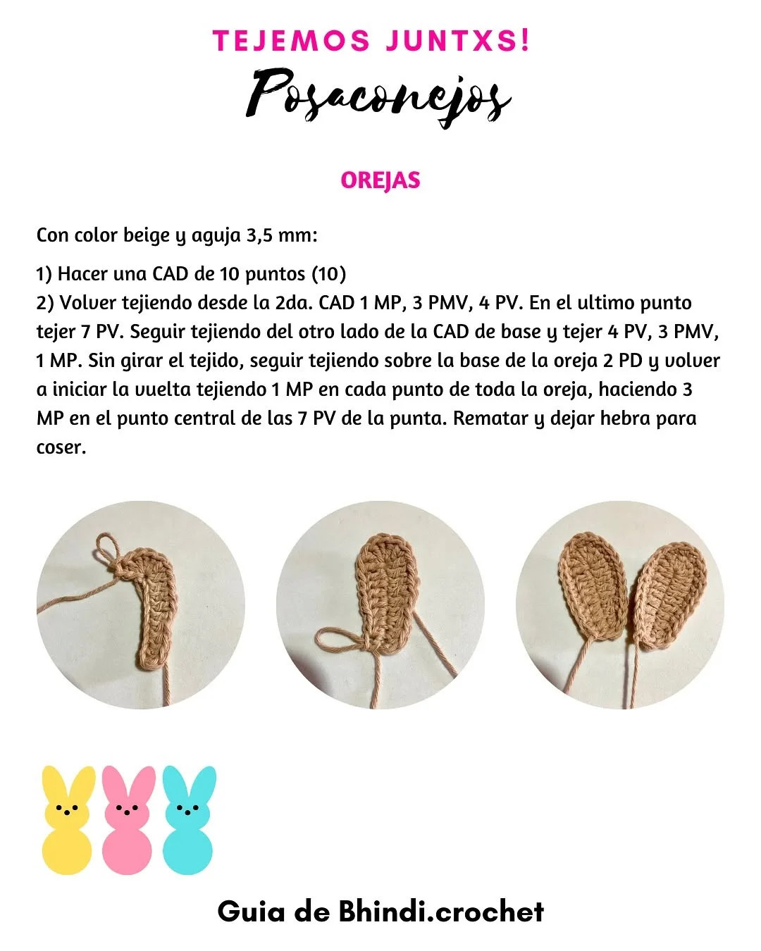 Free Crochet Bunny Coasters Pattern
