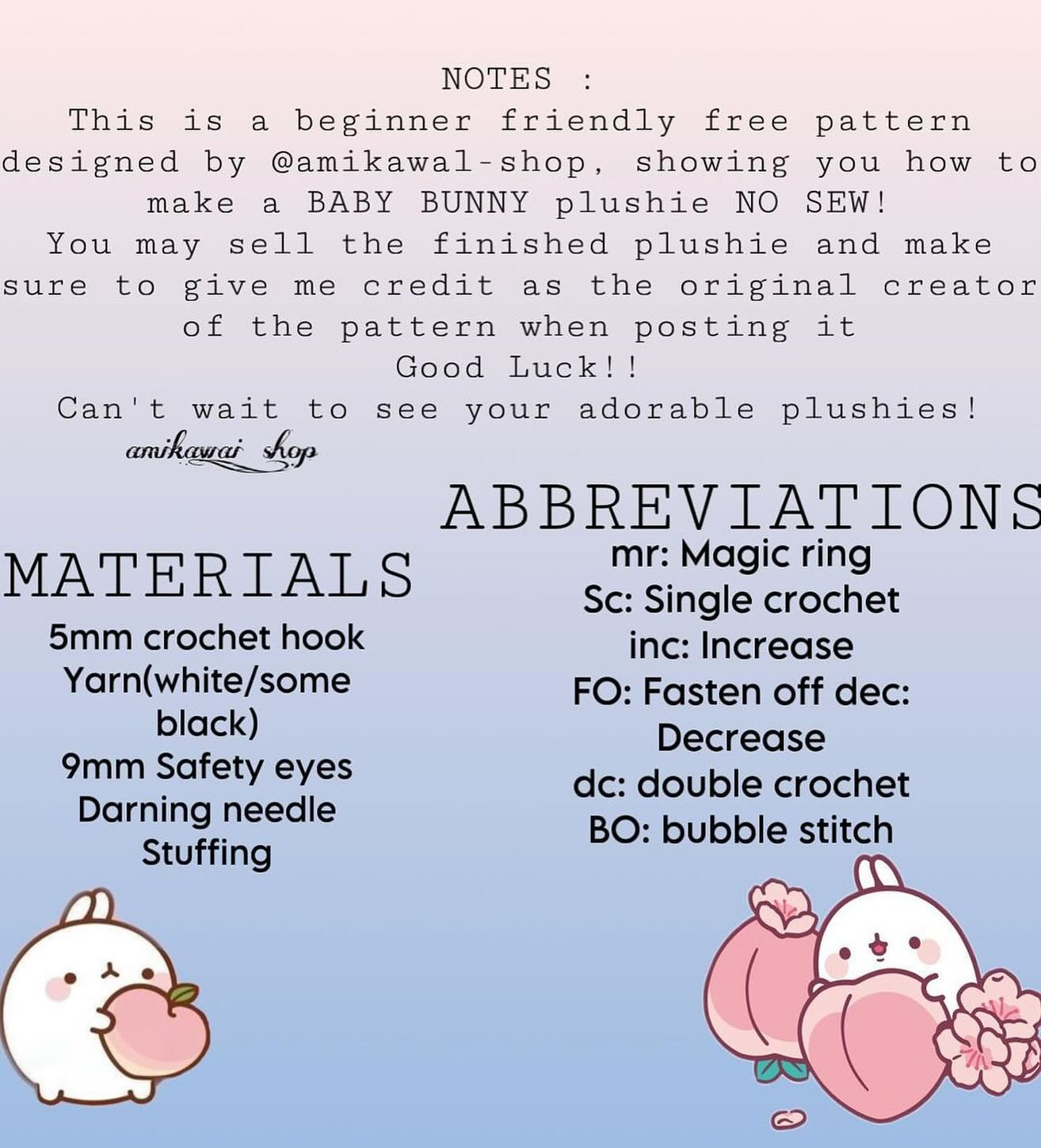 Free Crochet Bunny Pattern: No Sew!
