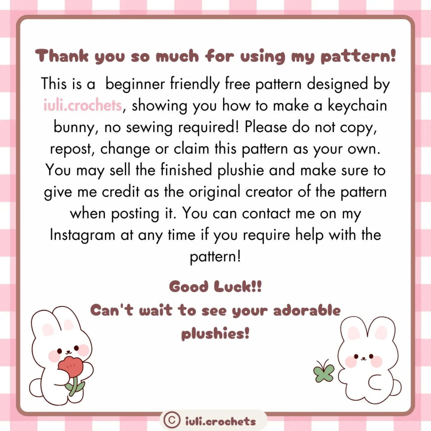 Free Crochet Bunny Pattern: No-Sew Beginner Friendly