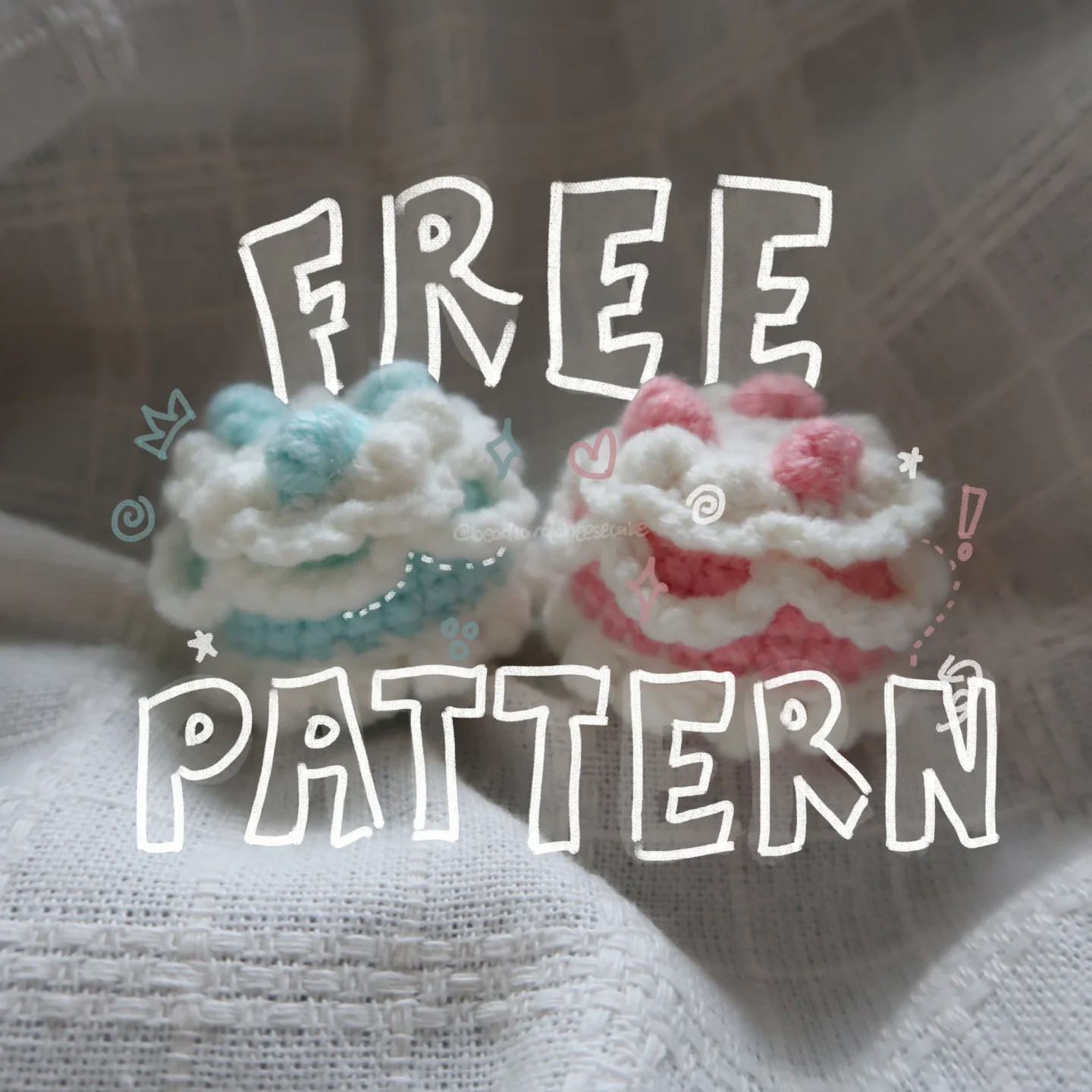 Free Crochet Cake Pattern: Adorable Amigurumi ⋆. 𐙚 ˚ crochet coquette cake pattern release!