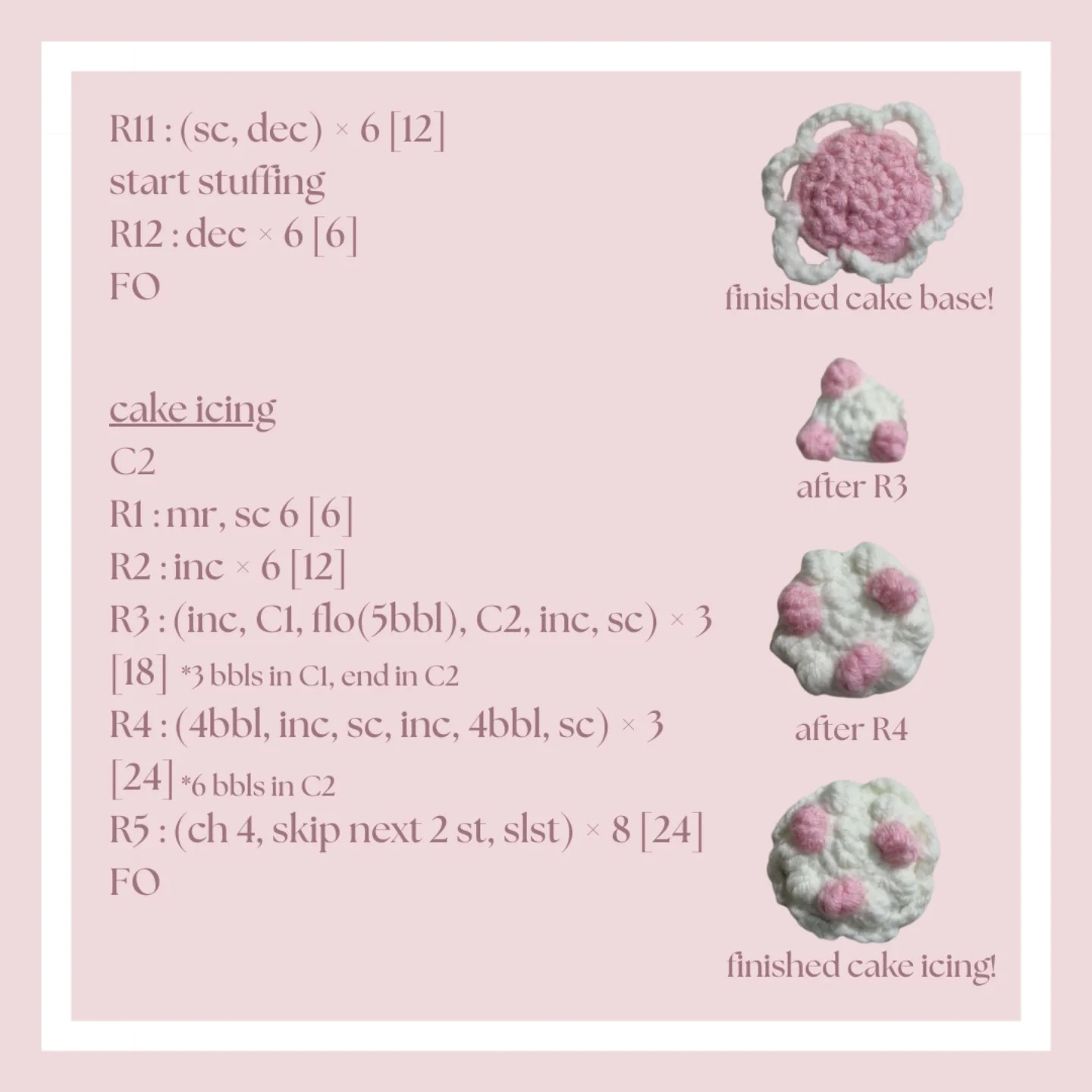 Free Crochet Cake Pattern: Adorable Amigurumi ⋆. 𐙚 ˚ crochet coquette cake pattern release!