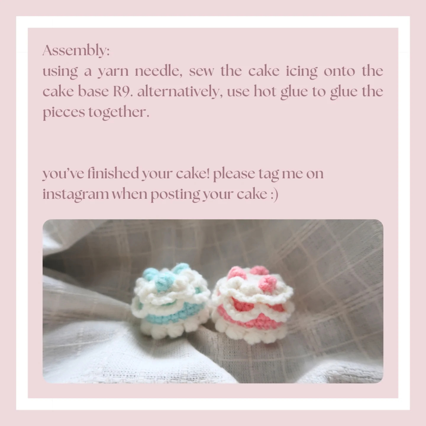 Free Crochet Cake Pattern: Adorable Amigurumi ⋆. 𐙚 ˚ crochet coquette cake pattern release!