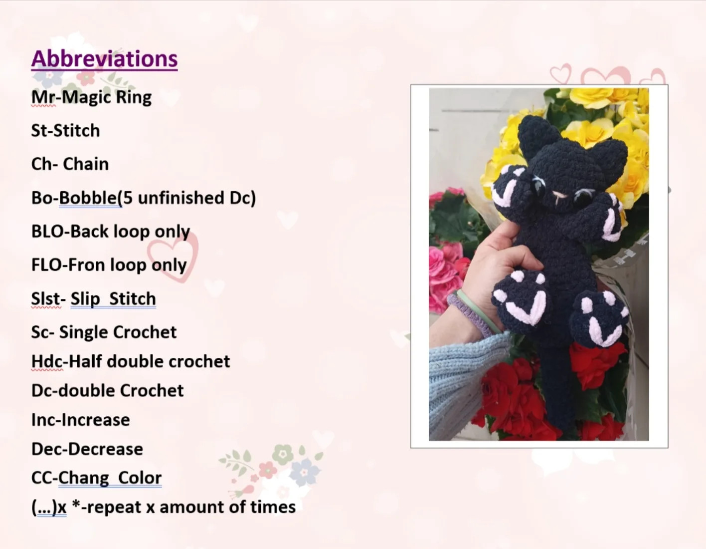 Free Crochet Cat Pattern Chart