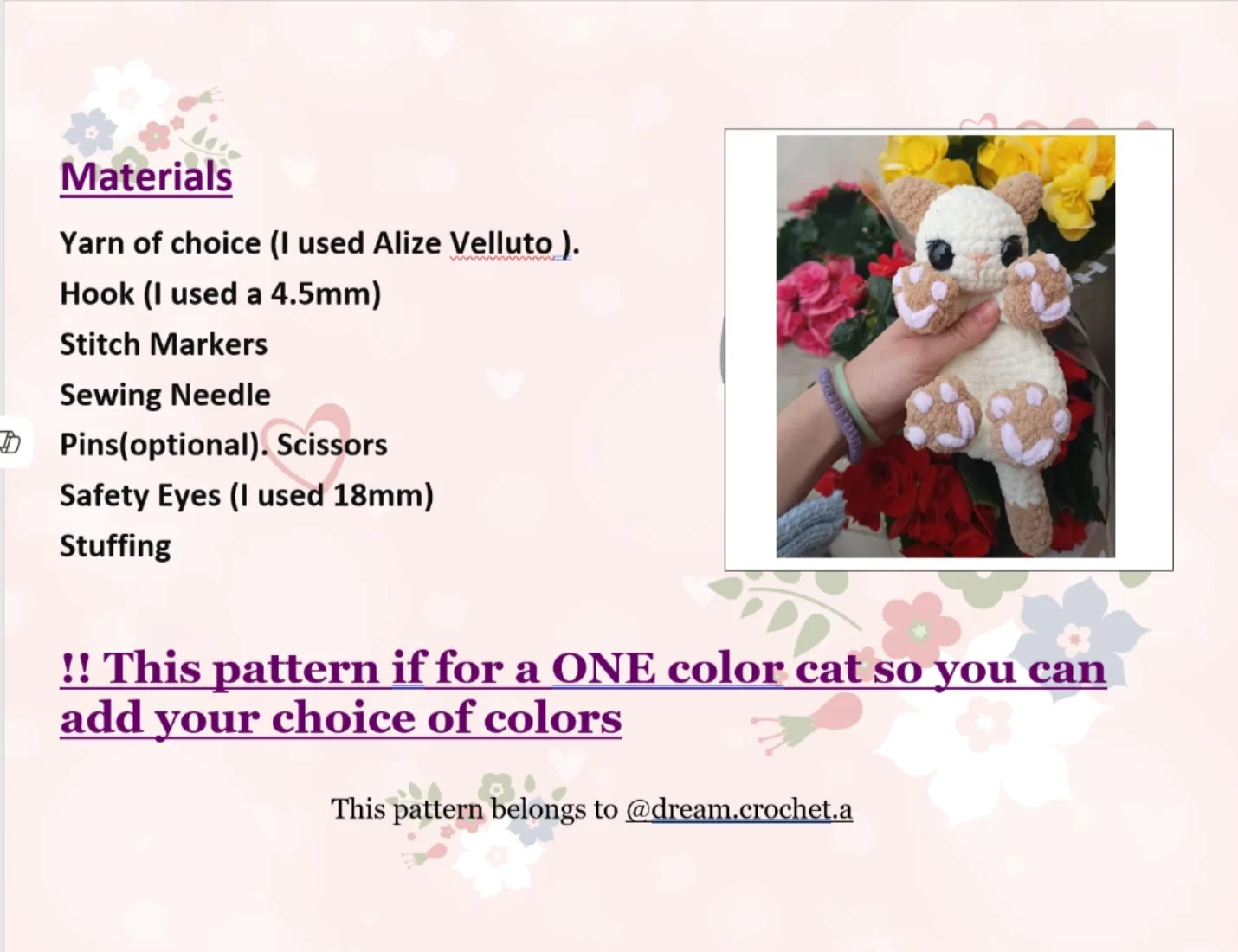 Free Crochet Cat Pattern Chart