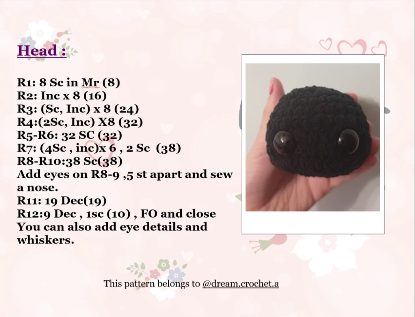 Free Crochet Cat Pattern Chart
