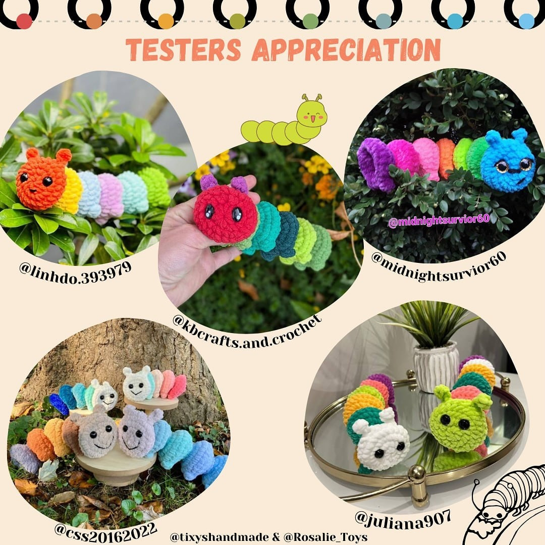 Free Crochet Caterpillar Amigurumi Pattern: No-Sew!