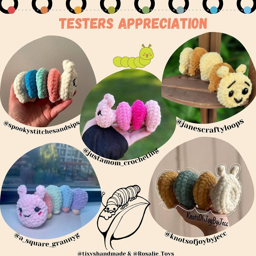 Free Crochet Caterpillar Amigurumi Pattern: No-Sew!