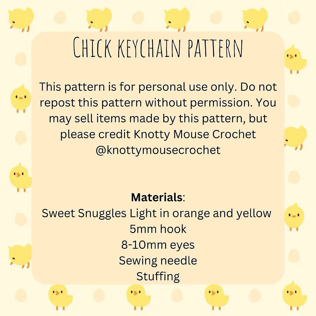 Free Crochet Chick Keychain Pattern