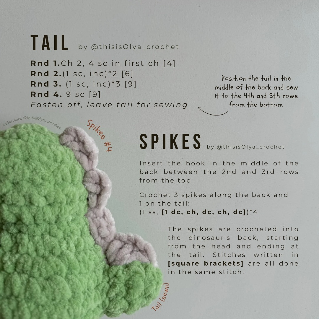 Free Crochet Dinosaur Pattern: Low Sew Design
