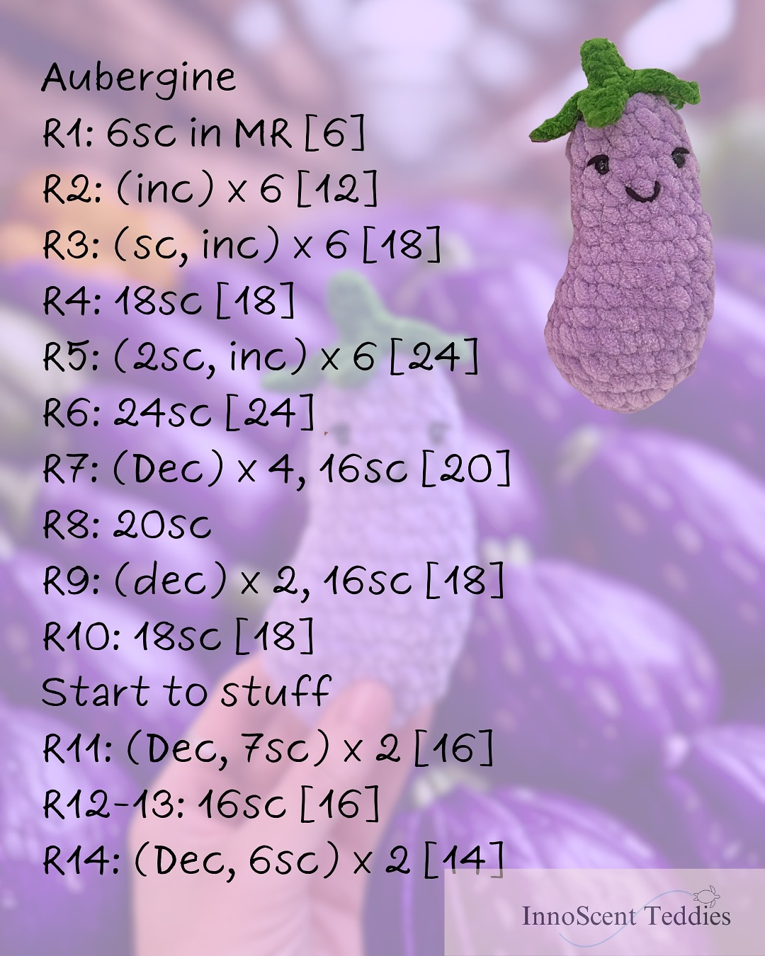 Free Crochet Eggplant Pattern!