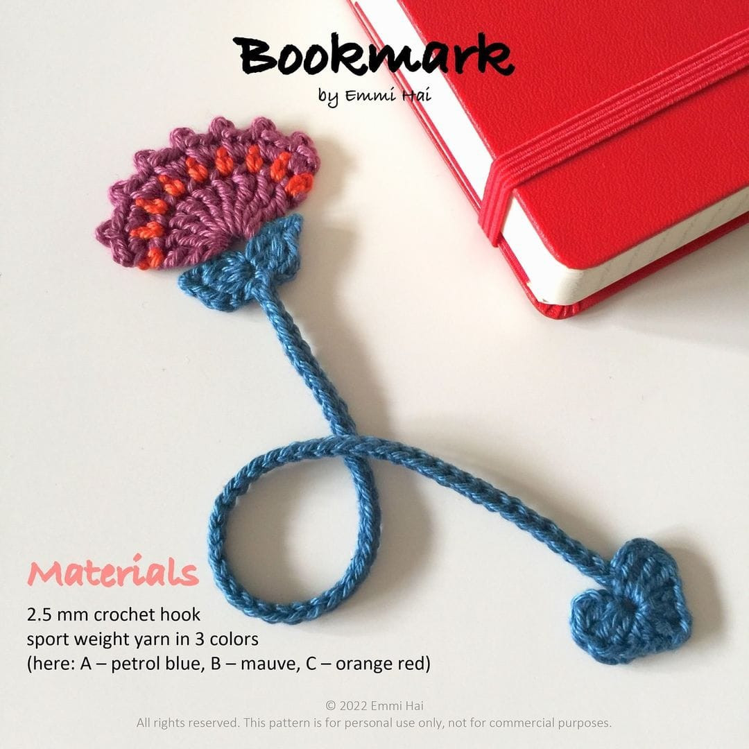 Free Crochet Flower Bookmark Pattern