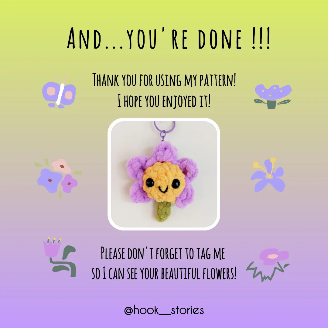 Free Crochet Flower Keychain Pattern