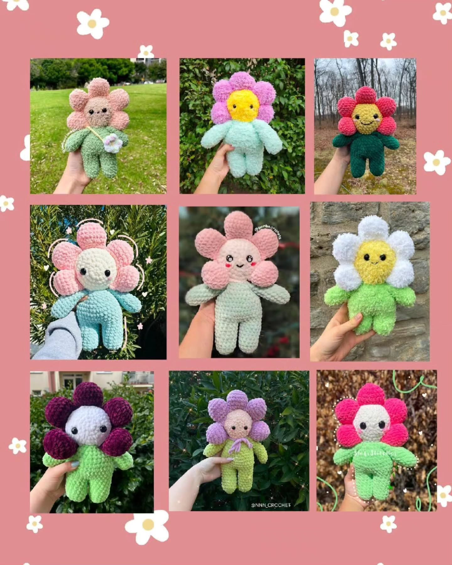 Free Crochet Flower Teddy Pattern