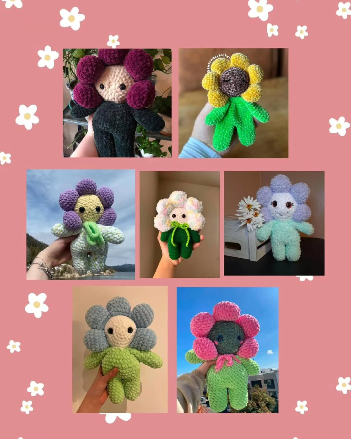 Free Crochet Flower Teddy Pattern