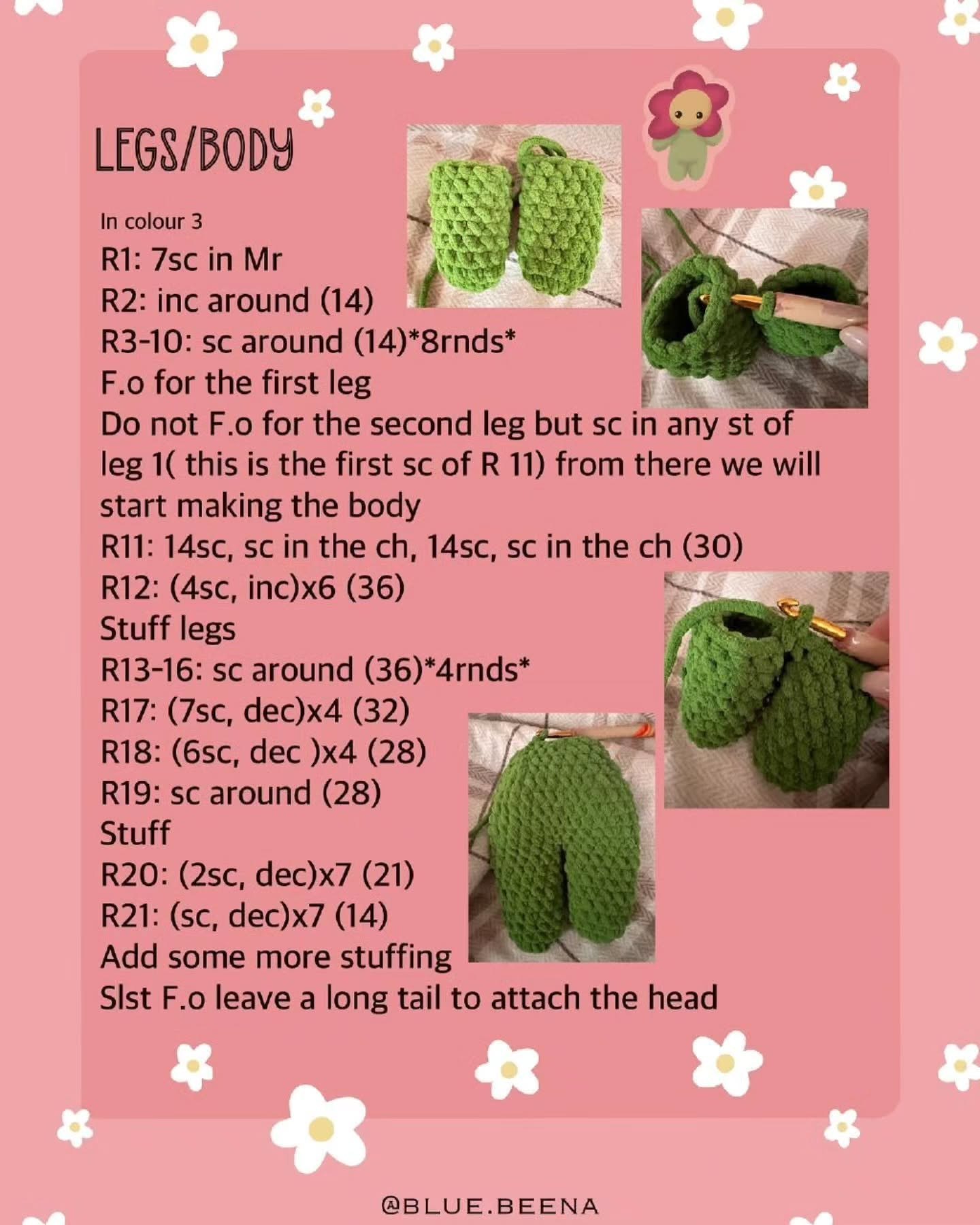 Free Crochet Flower Teddy Pattern