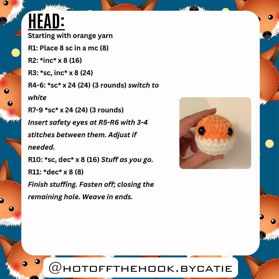 Free Crochet Fox Keychain Pattern