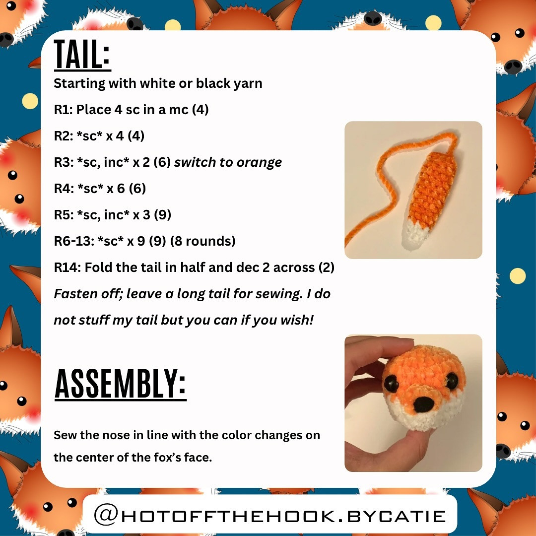 Free Crochet Fox Keychain Pattern