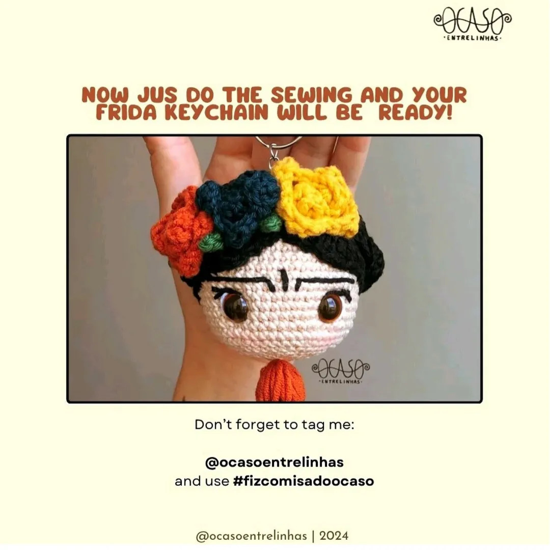 Free Crochet Frida Kahlo Keychain Pattern