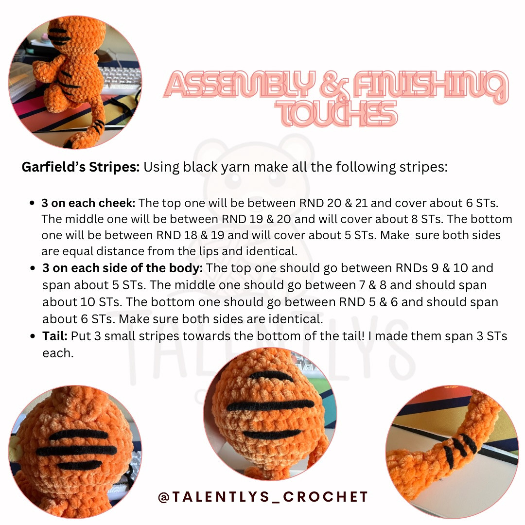 Free Crochet Garfield Pattern: Low-Sew Amigurumi