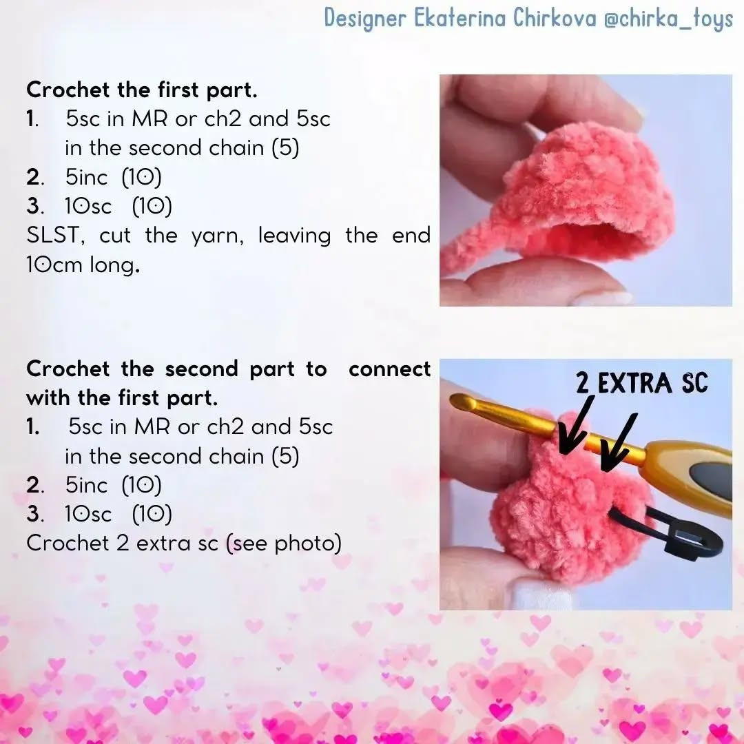 Free Crochet Heart Pattern: Adorable Amigurumi Hearts