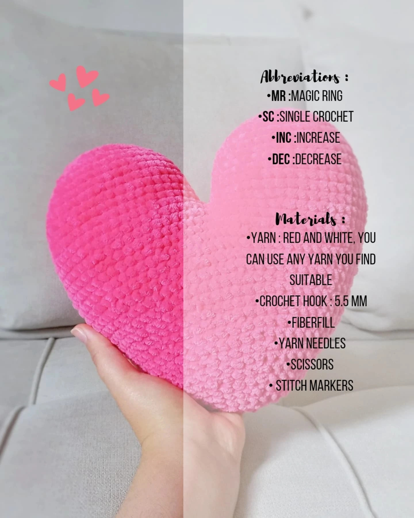 Free Crochet Heart Pillow Pattern with Tulip Yarn