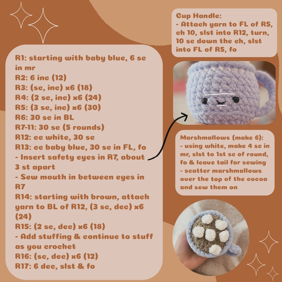 Free Crochet Hot Chocolate Mug Pattern