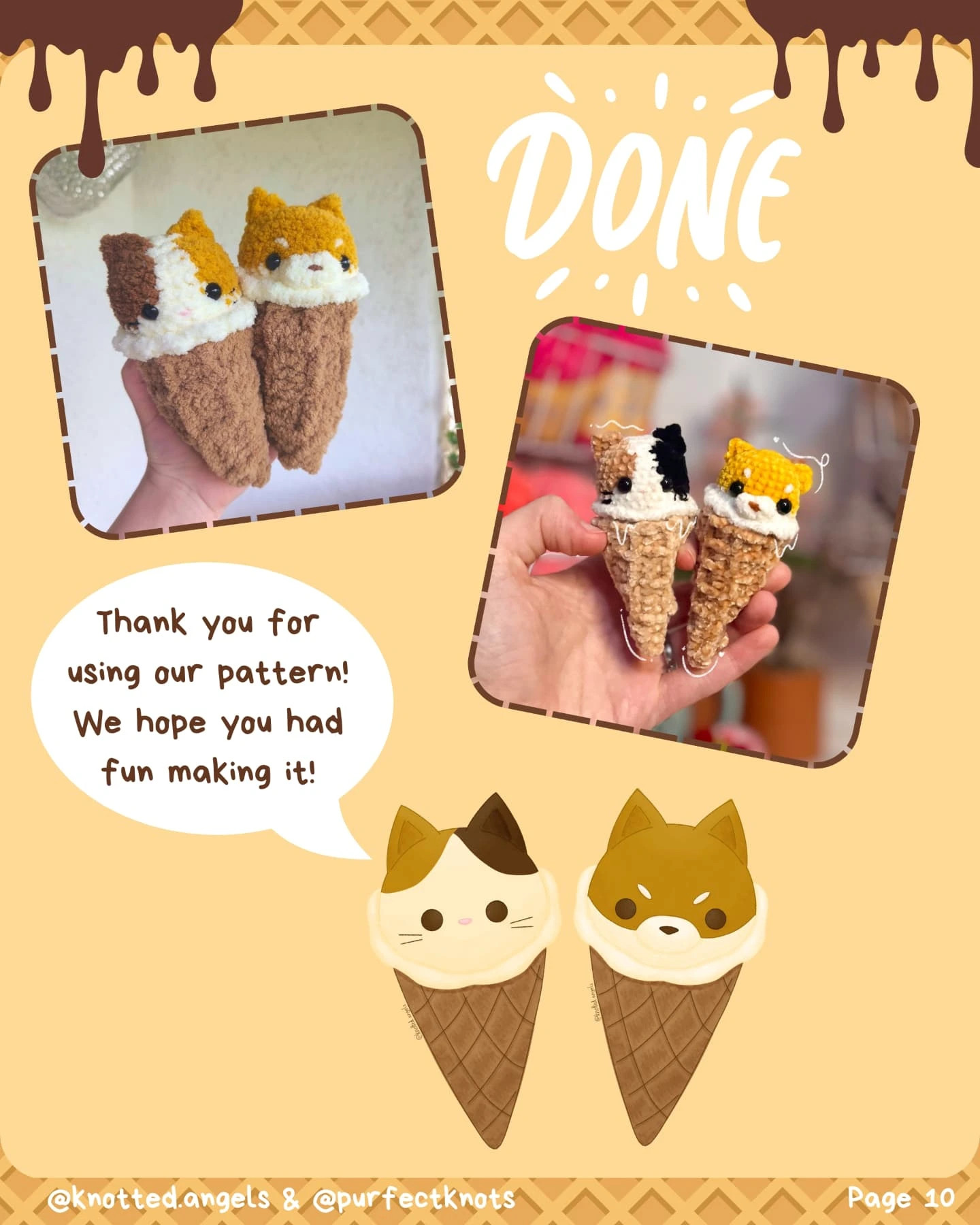 Free Crochet Ice Cream Pet Pattern