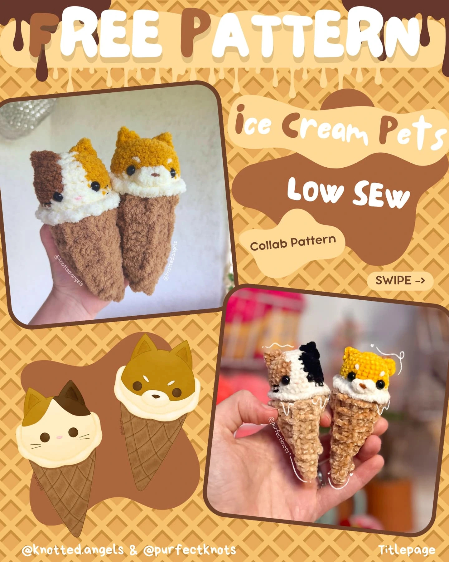 Free Crochet Ice Cream Pet Pattern