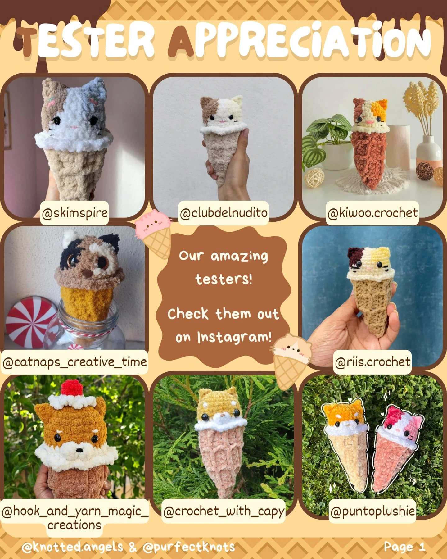 Free Crochet Ice Cream Pet Pattern