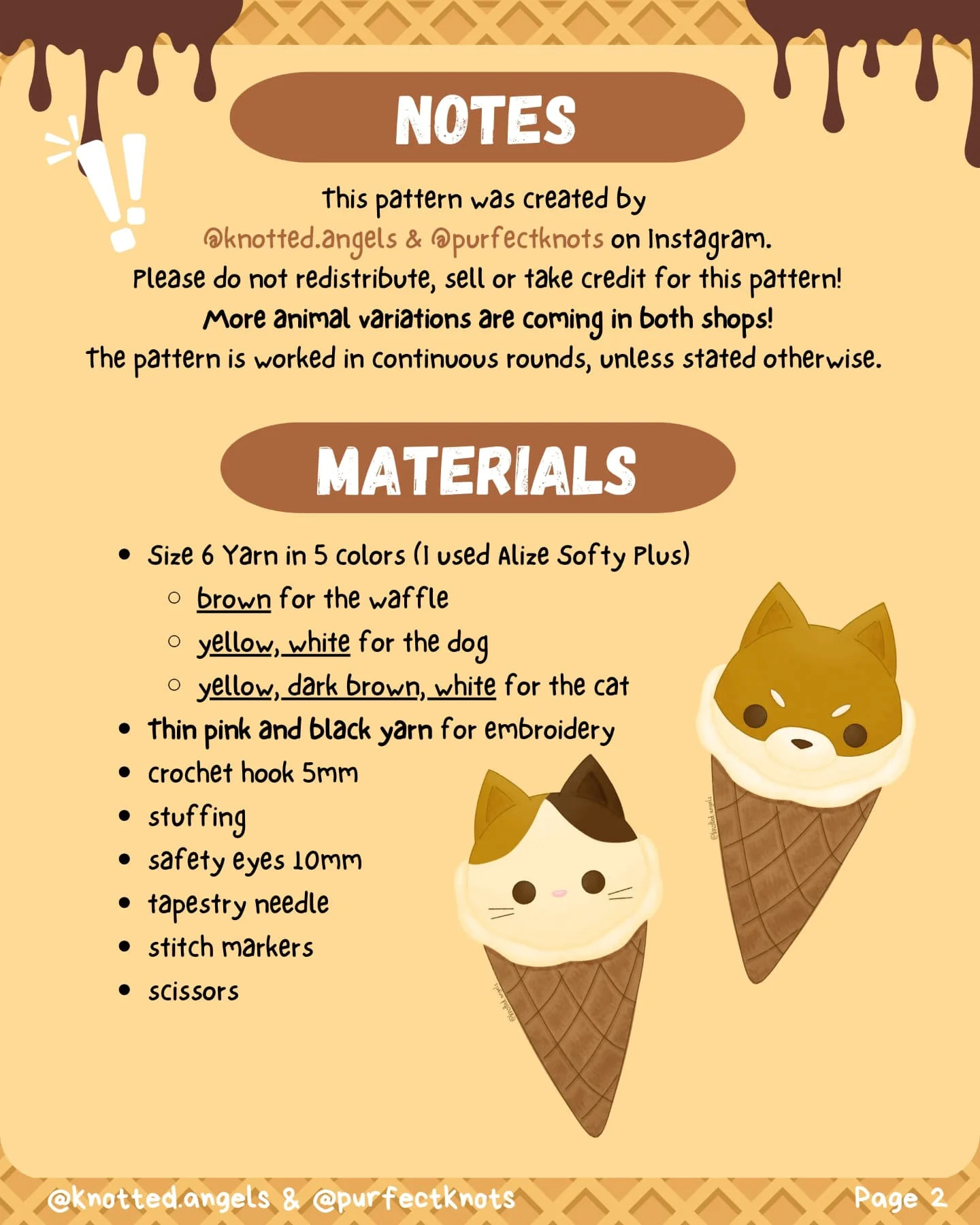 Free Crochet Ice Cream Pet Pattern