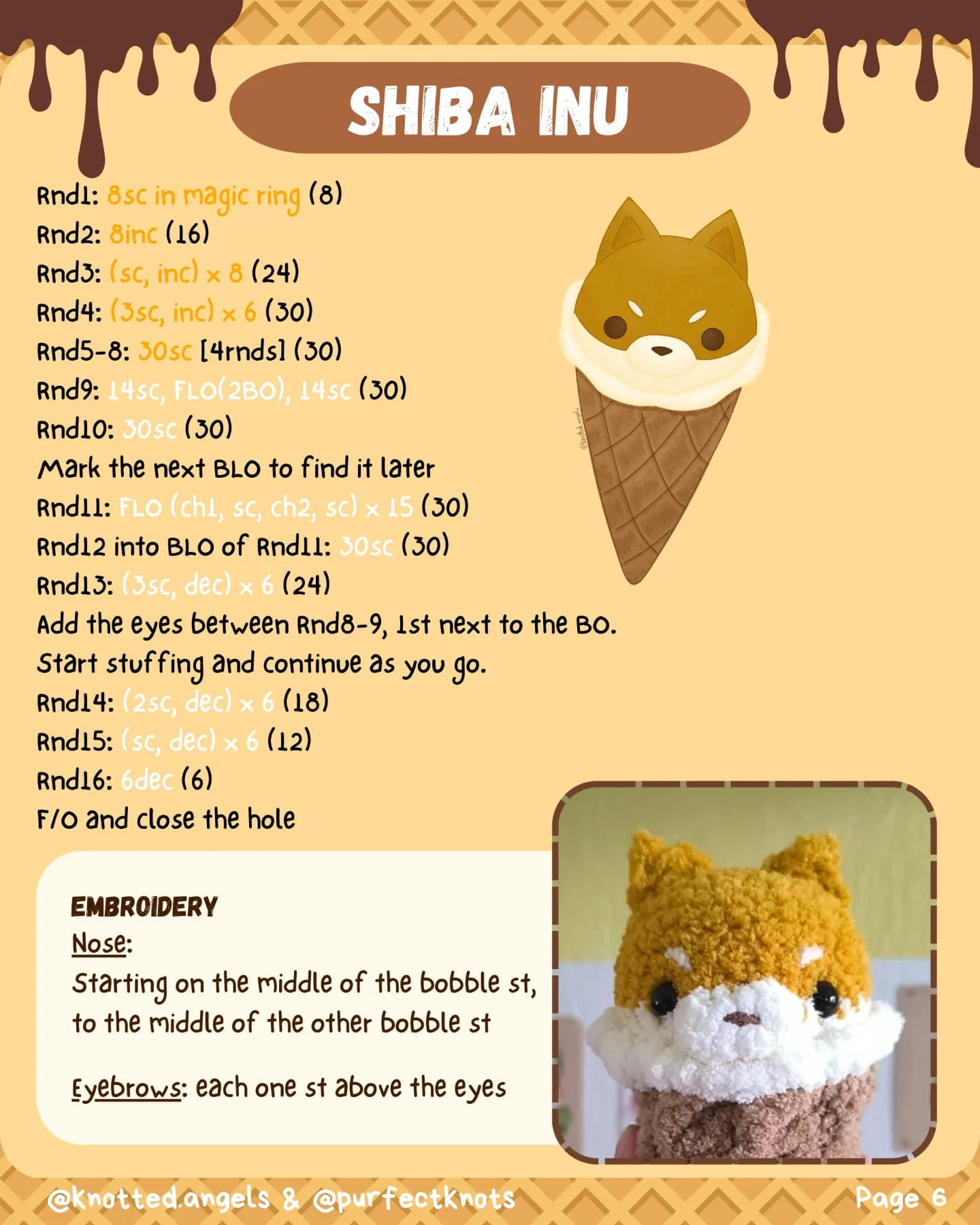 Free Crochet Ice Cream Pet Pattern