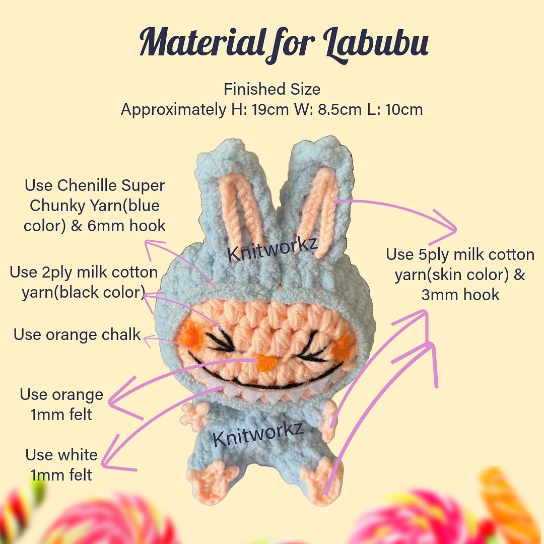 Free Crochet Labubu Pattern & Video Tutorial