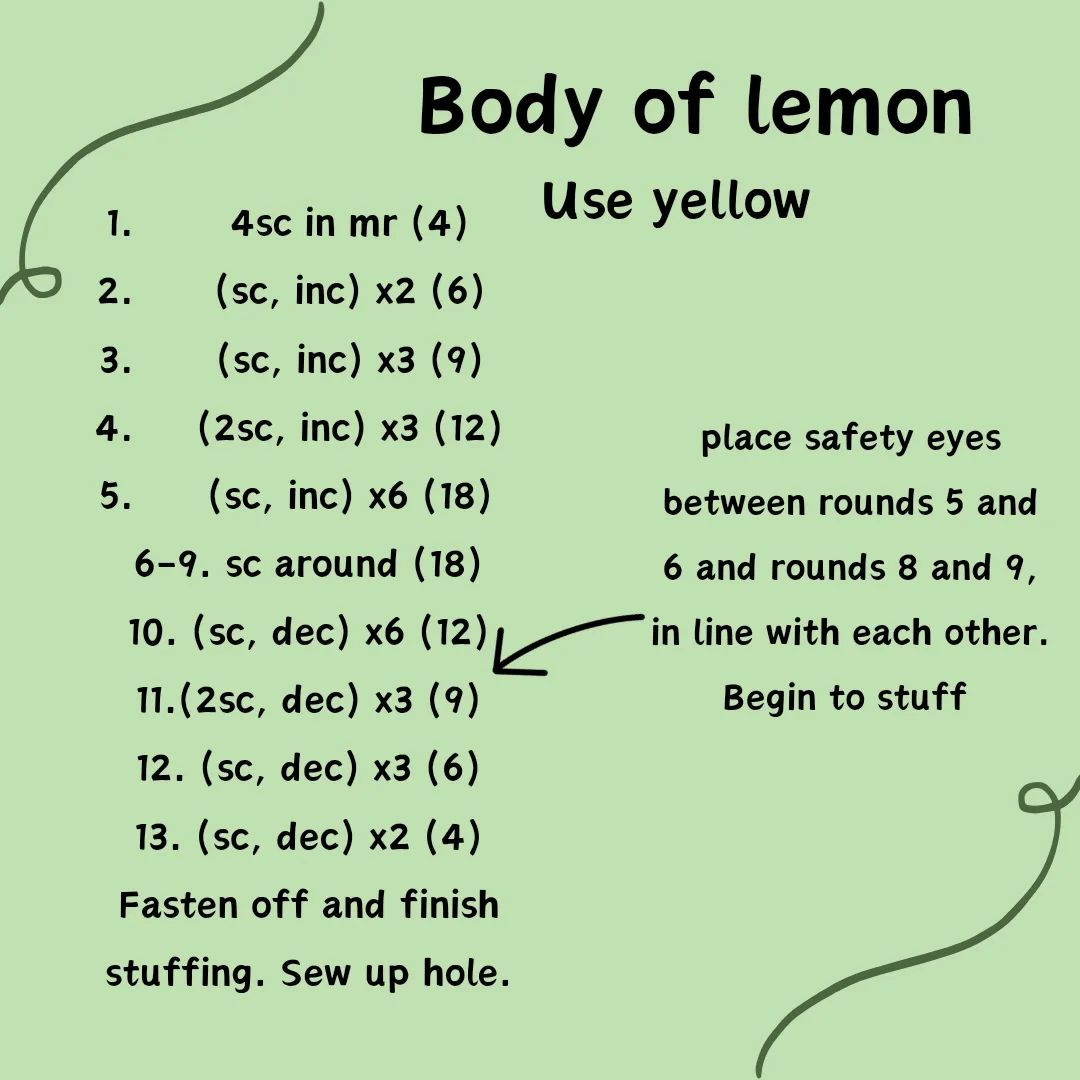 Free Crochet Lemon Pattern!