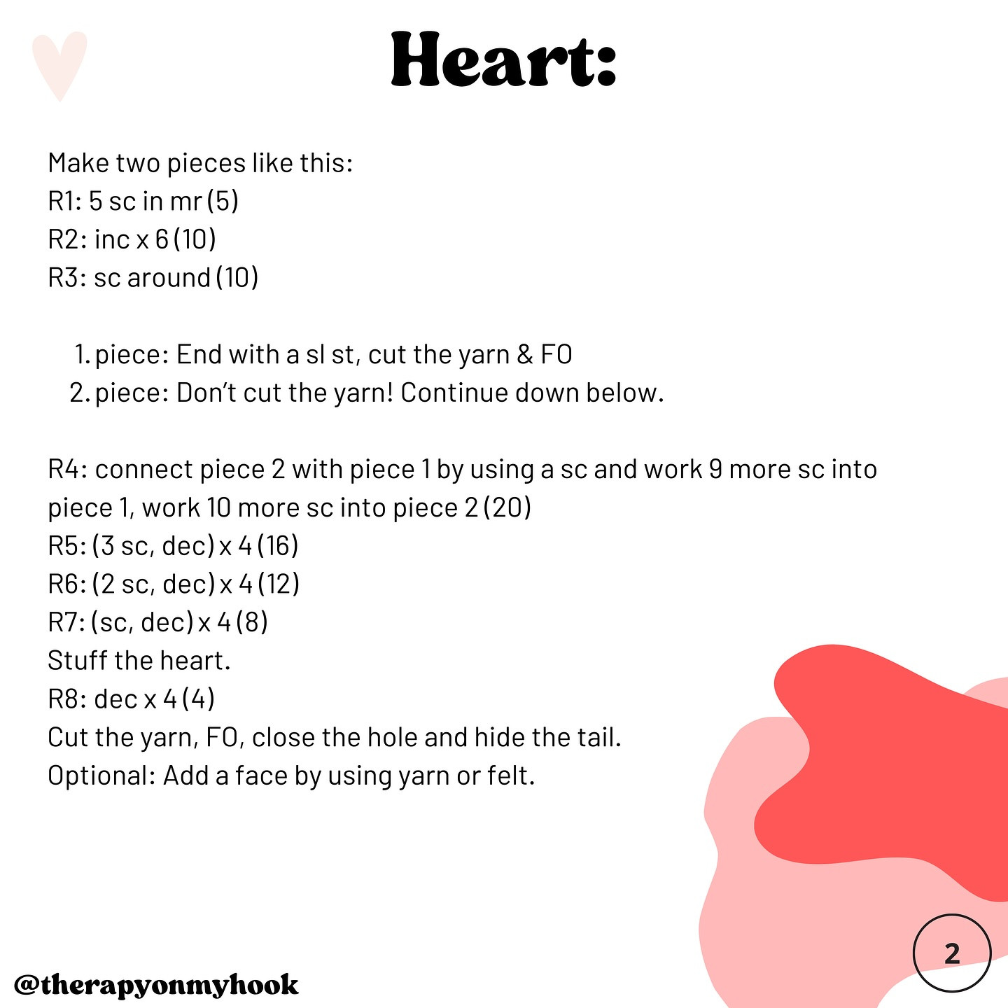 Free Crochet Mini Heart Pattern