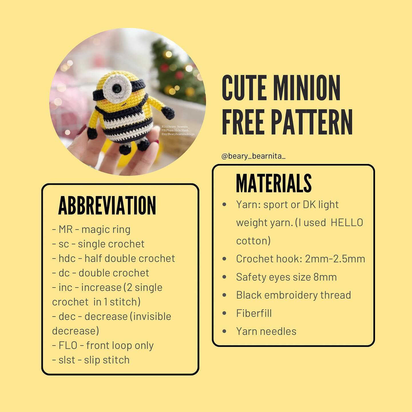 Free Crochet Minion Pattern: Adorable Amigurumi
