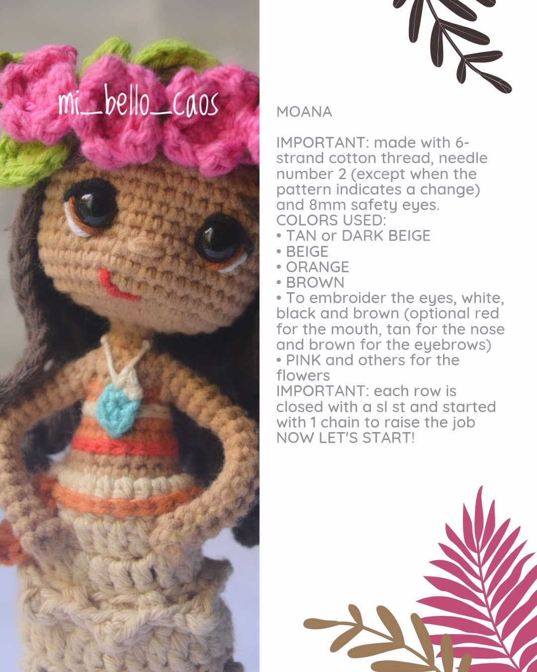 Free Crochet Moana Pattern Chart