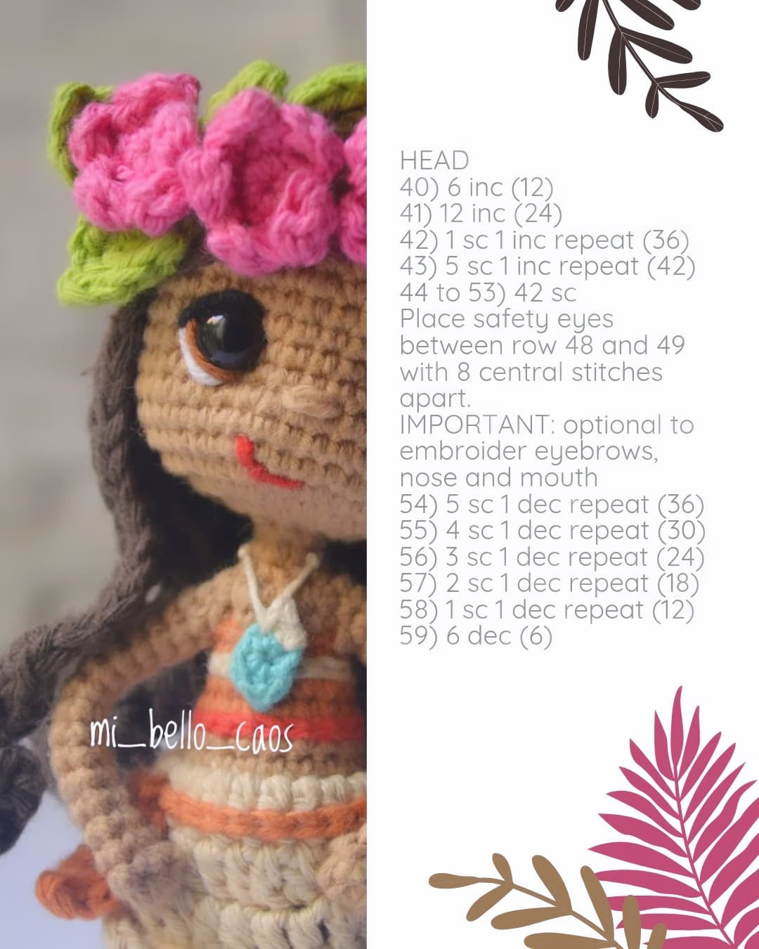 Free Crochet Moana Pattern Chart