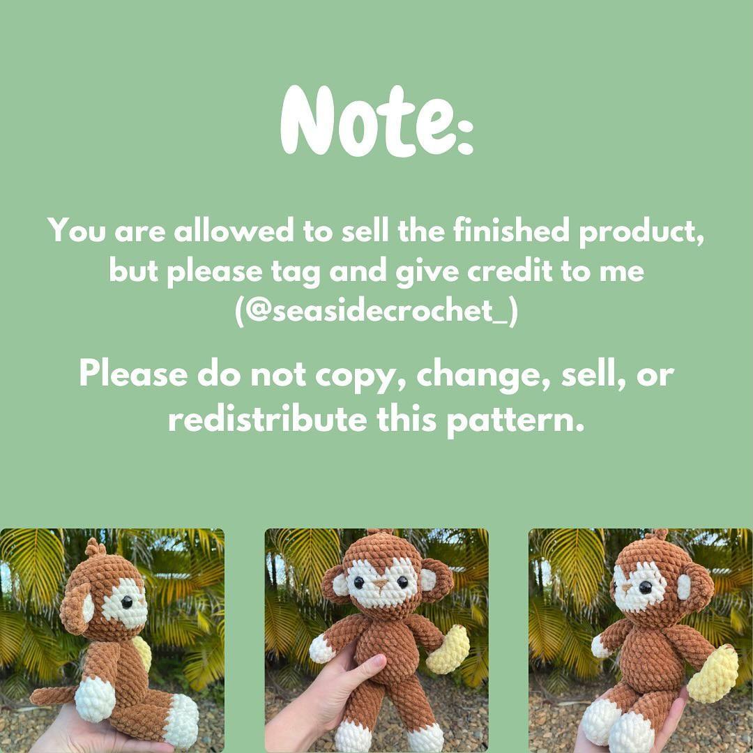 Free Crochet Monkey Pattern 🐵 FREE MONKEY WITH BANANA PATTERN 🍌
