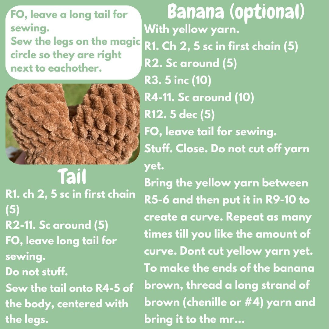Free Crochet Monkey Pattern 🐵 FREE MONKEY WITH BANANA PATTERN 🍌
