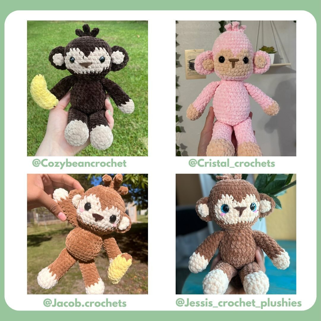 Free Crochet Monkey Pattern 🐵 FREE MONKEY WITH BANANA PATTERN 🍌