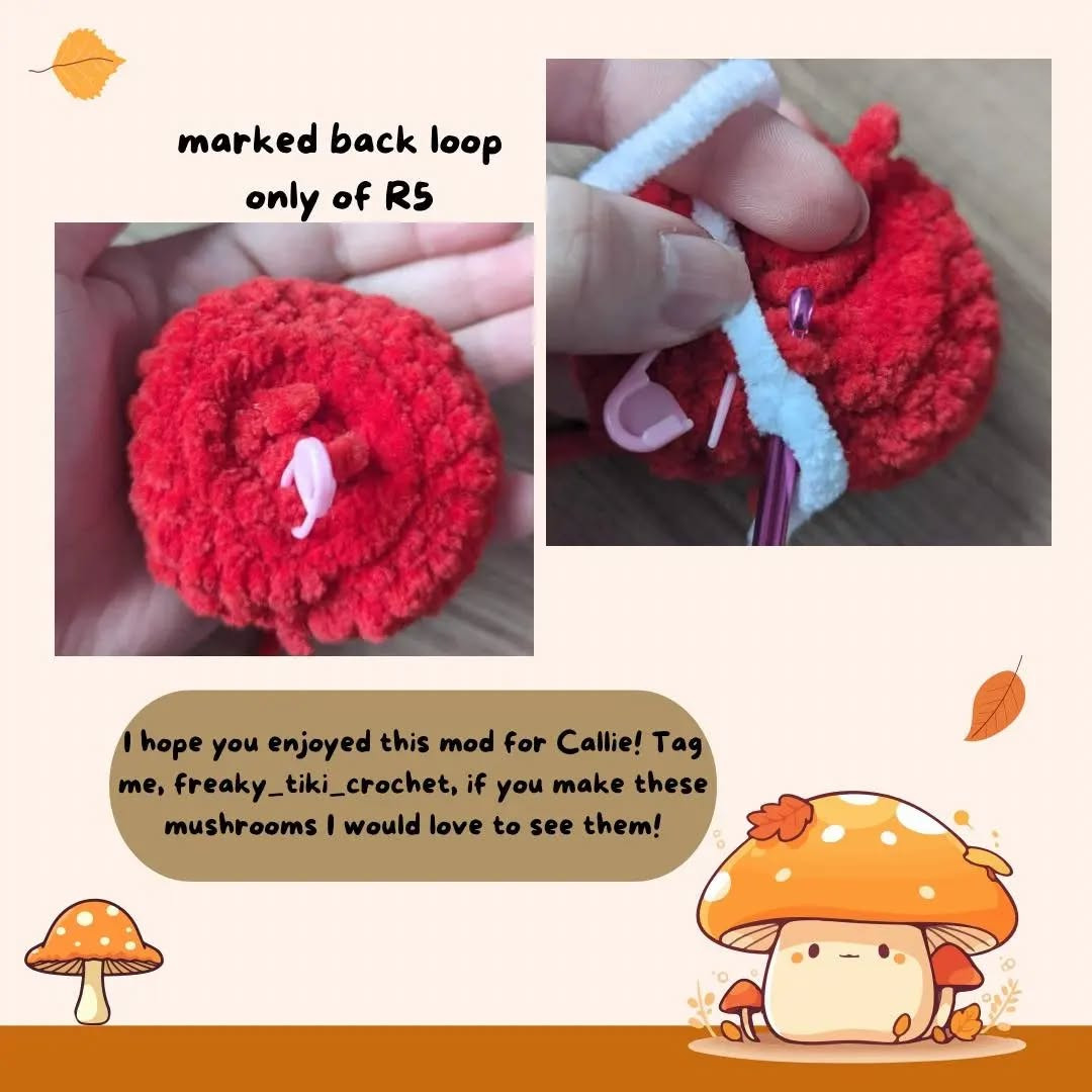 Free Crochet Mushroom Callie Dragon Mod Pattern