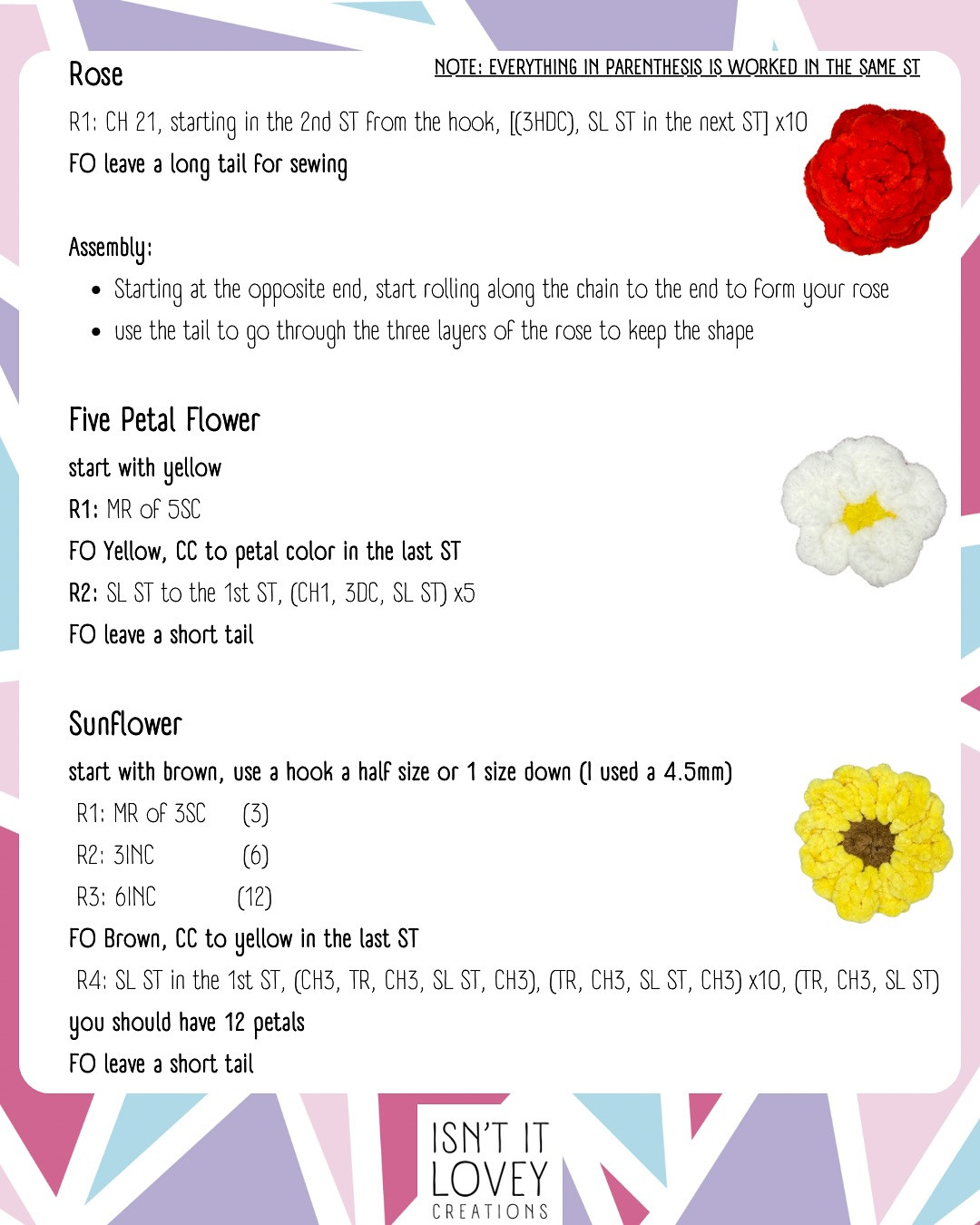 Free Crochet Pattern: 4-in-1 Flower Bouquet