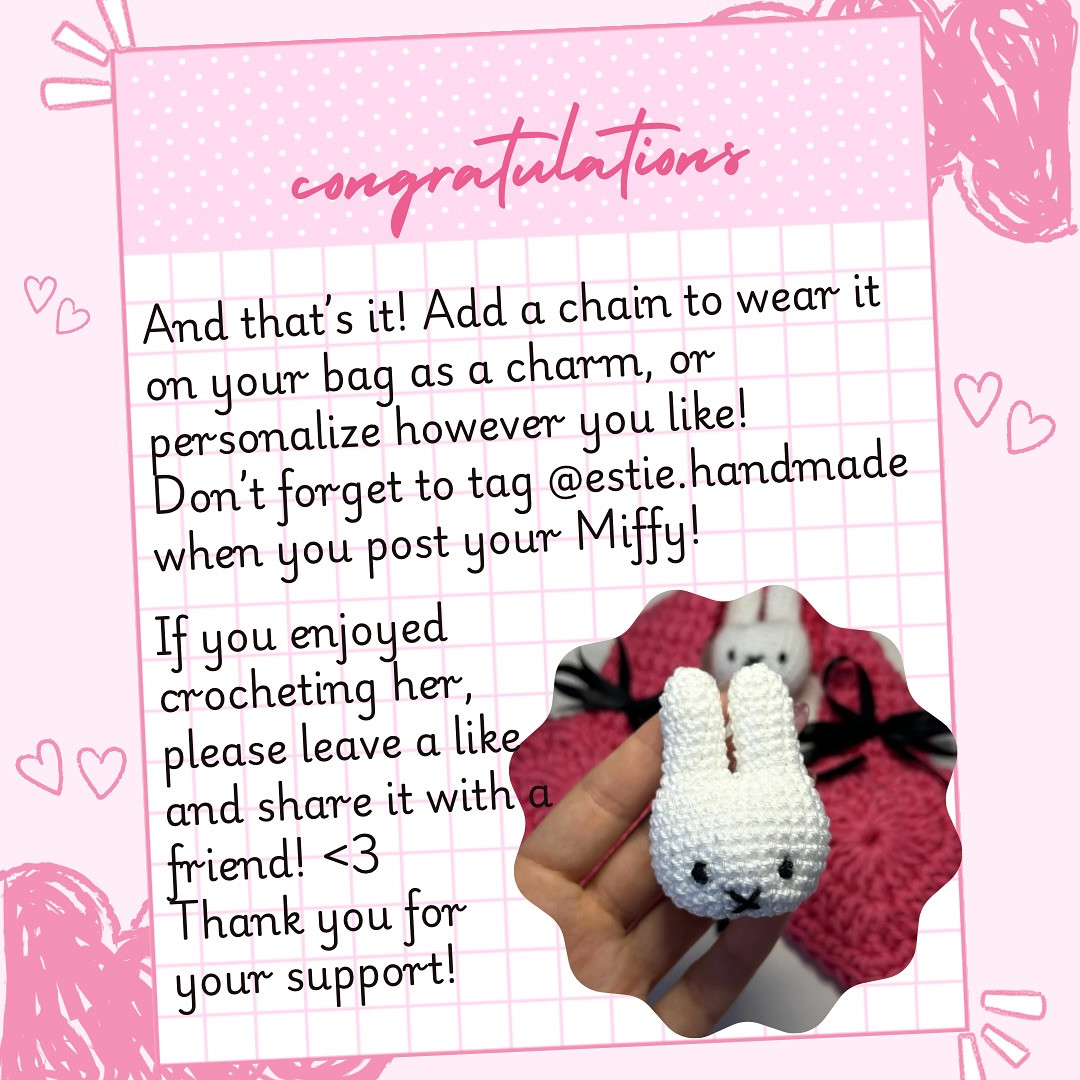 Free Crochet Pattern: Adorable 3D Miffy Bunny