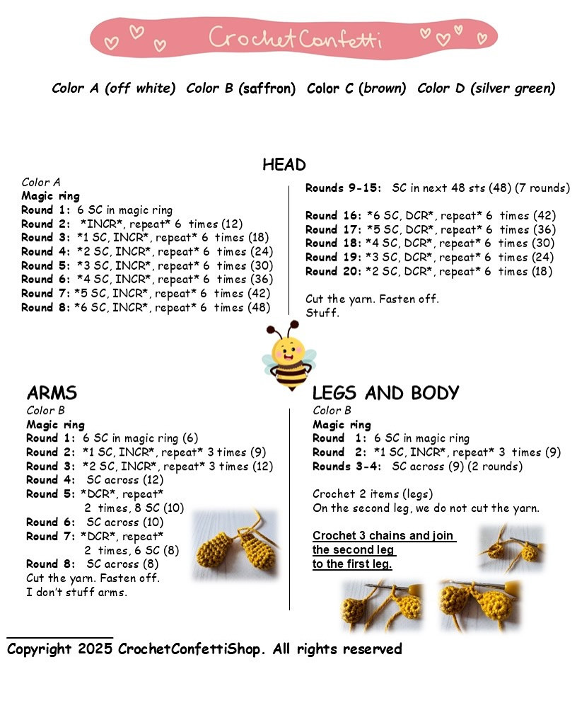 Free Crochet Pattern: Adorable Amigurumi Bee