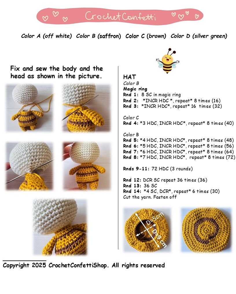 Free Crochet Pattern: Adorable Amigurumi Bee