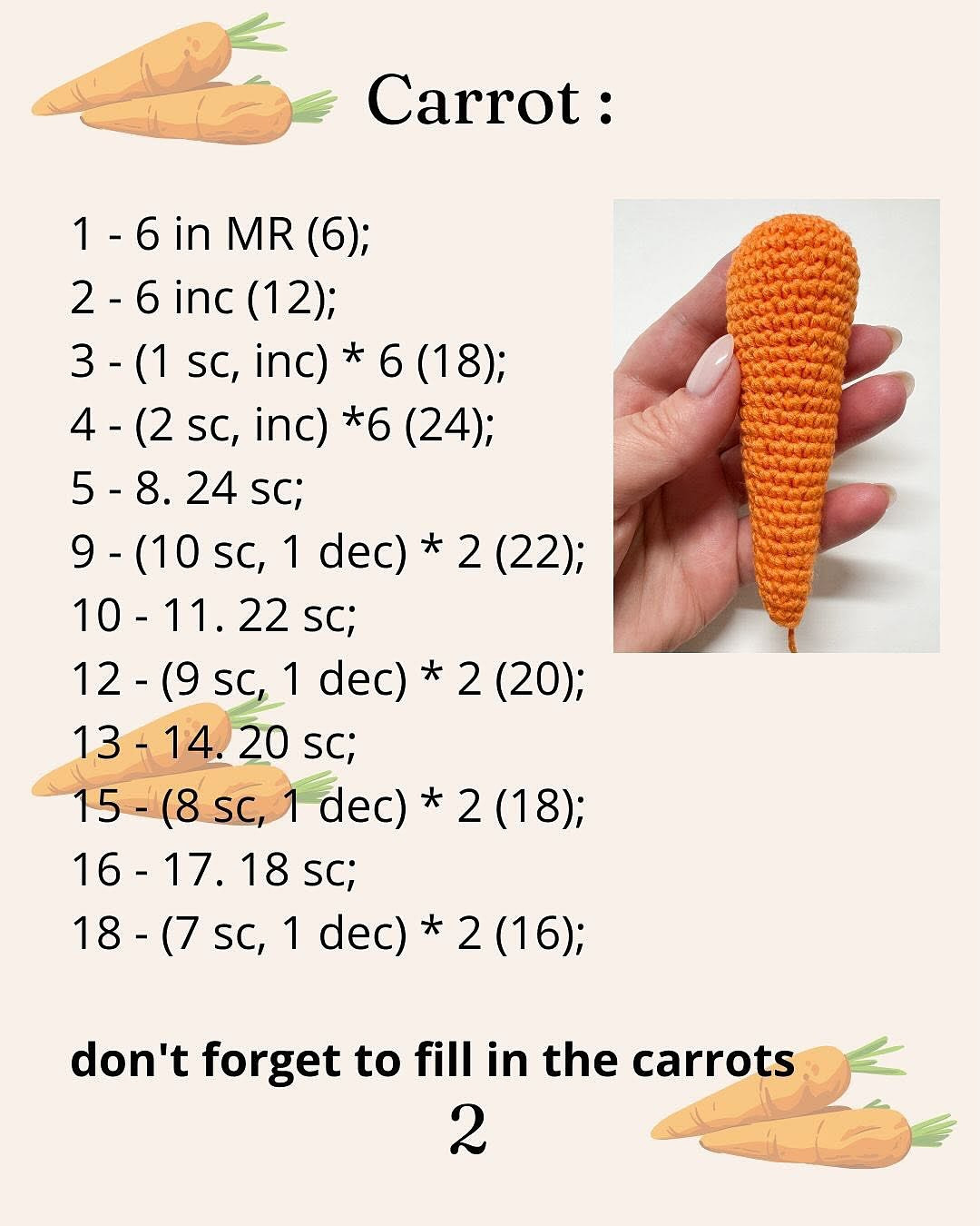 Free Crochet Pattern: Adorable Amigurumi Carrot