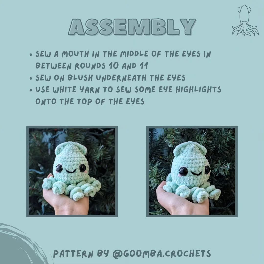 Free Crochet Pattern: Adorable Amigurumi Octopus 🐙 FREE Stevie the Squid Pattern 🐙