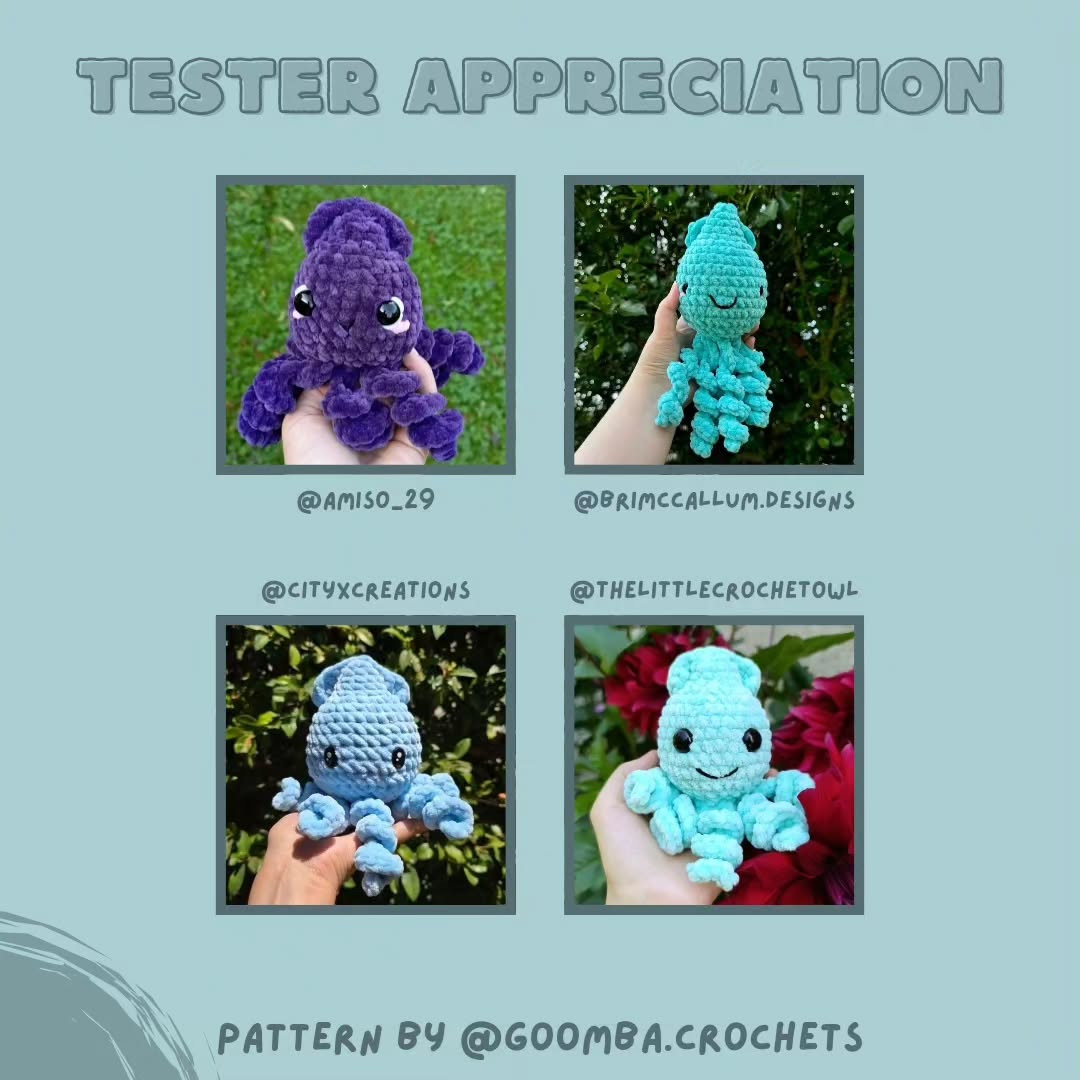 Free Crochet Pattern: Adorable Amigurumi Octopus 🐙 FREE Stevie the Squid Pattern 🐙