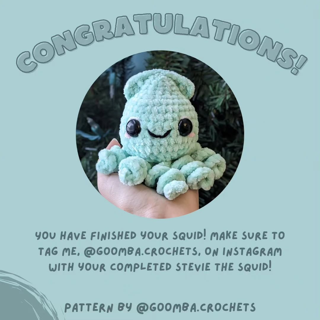Free Crochet Pattern: Adorable Amigurumi Octopus 🐙 FREE Stevie the Squid Pattern 🐙