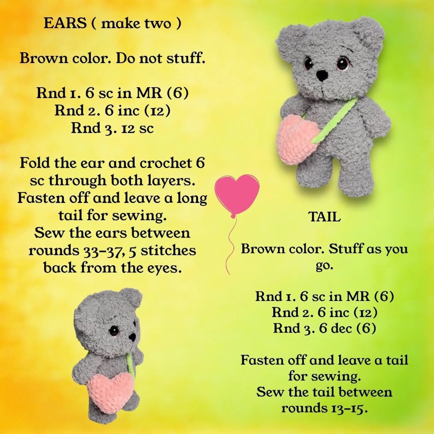 Free Crochet Pattern: Adorable Amigurumi Teddy Bears